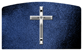 DACRO 510 SL SH BL Silver Single Cross Shimmer Blue Background